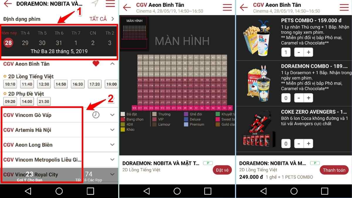 Thông tin chi tiết về nơi xem phim